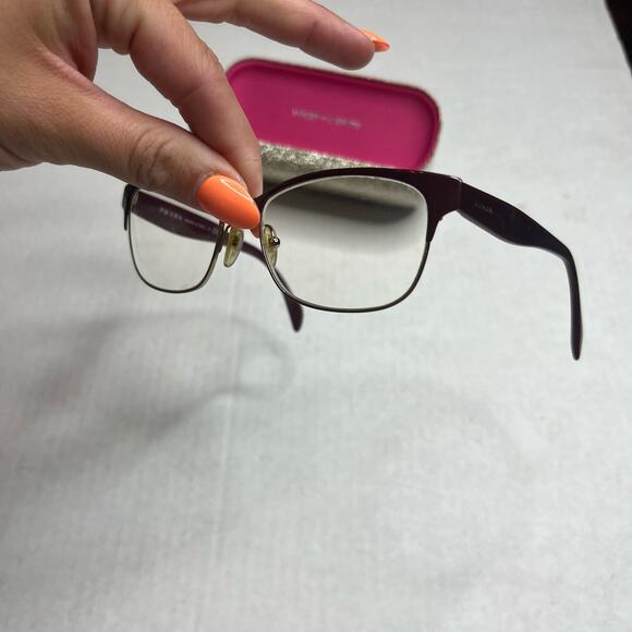 PRADA Maroon & Gold PR 65RV 53 x 16 Lightweight Women’s Designer Eye Glasses - Picture 7 of 12
